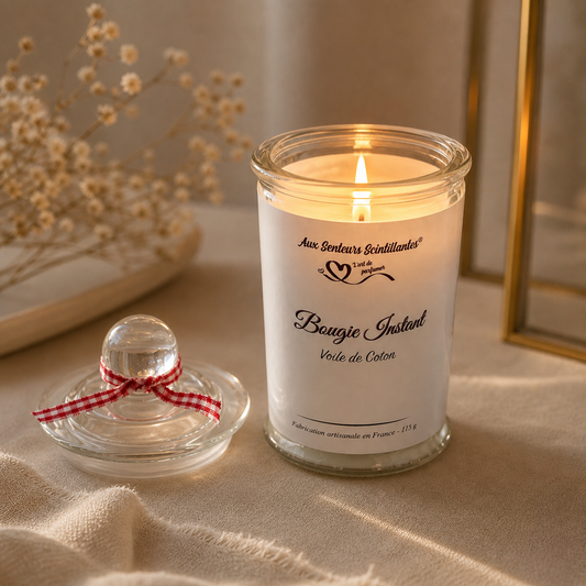 Bougie Instant – Bougie parfumée artisanale | 115 g | 25 h minimum ✨