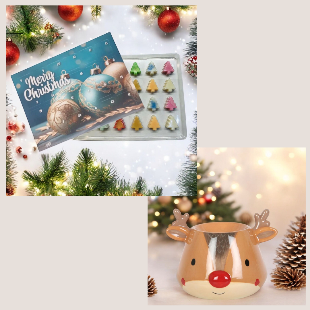 Coffret calendrier de l'avent avec son bruleur de Noël