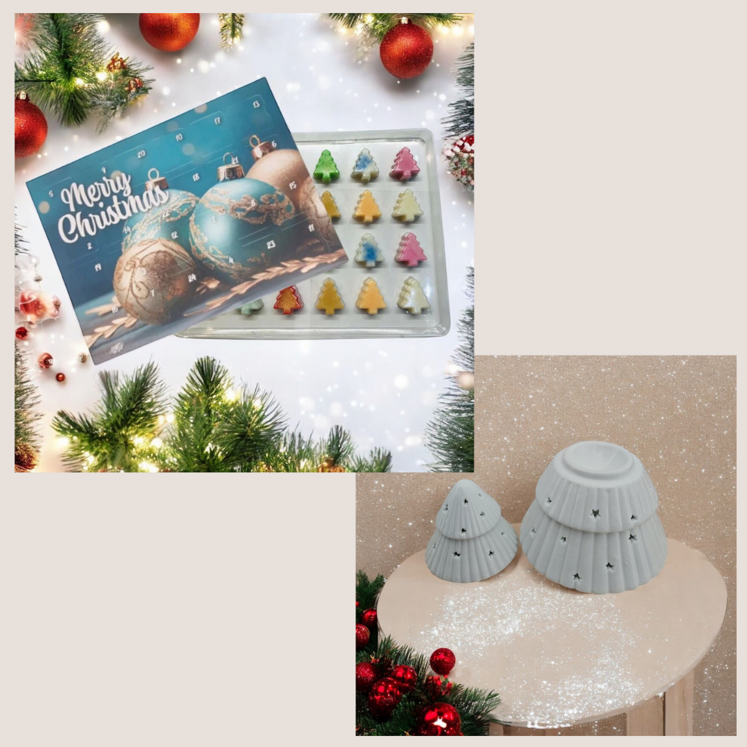 Coffret calendrier de l'avent avec son bruleur de Noël