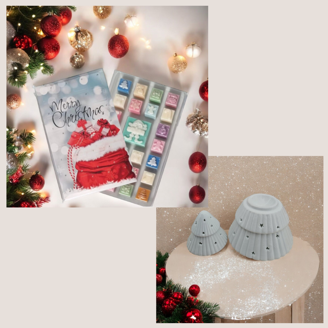 Coffret calendrier de l'avent avec son bruleur de Noël