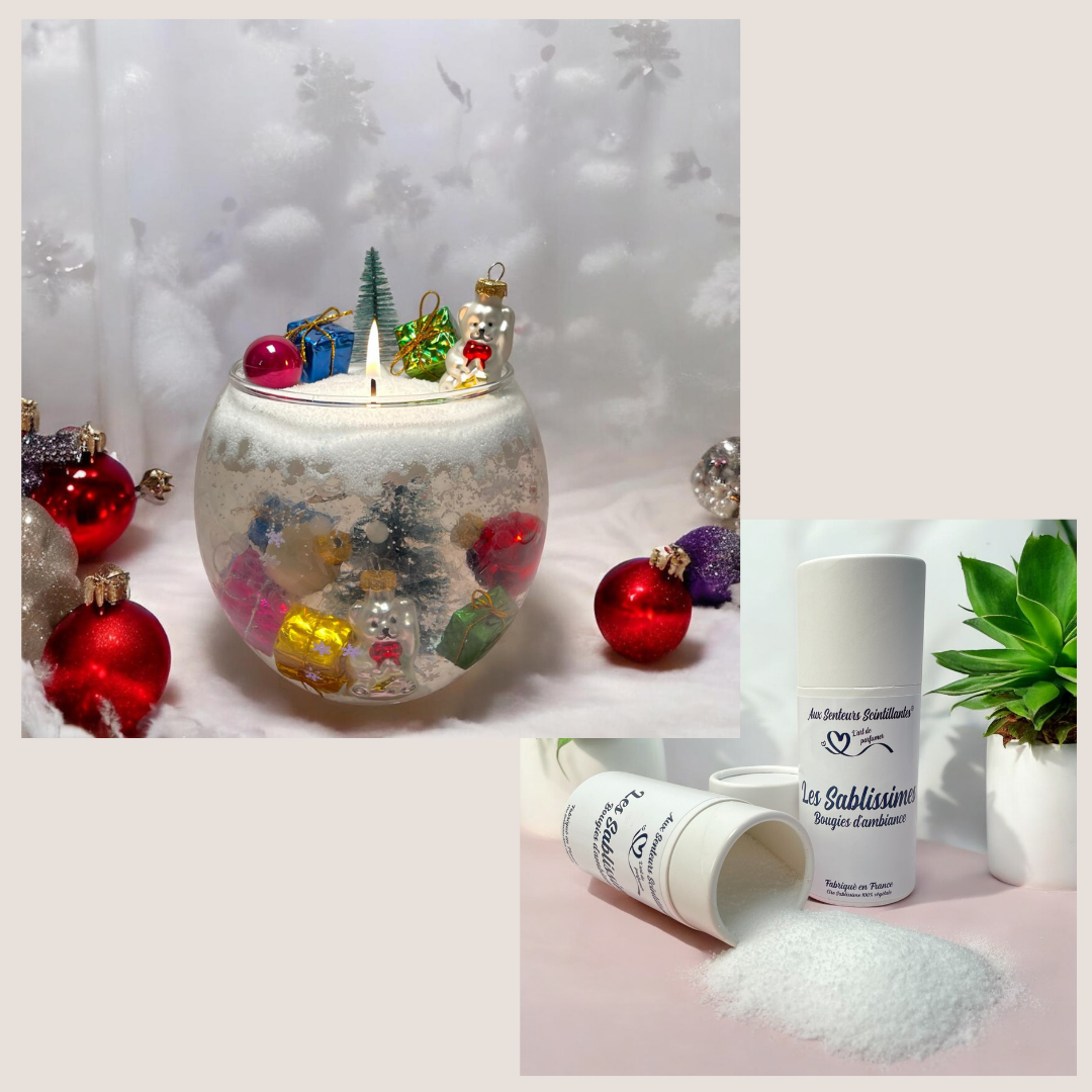 Coffret Bougie Sablissime Perles d'Eau DIY avec Décorations d'hiver