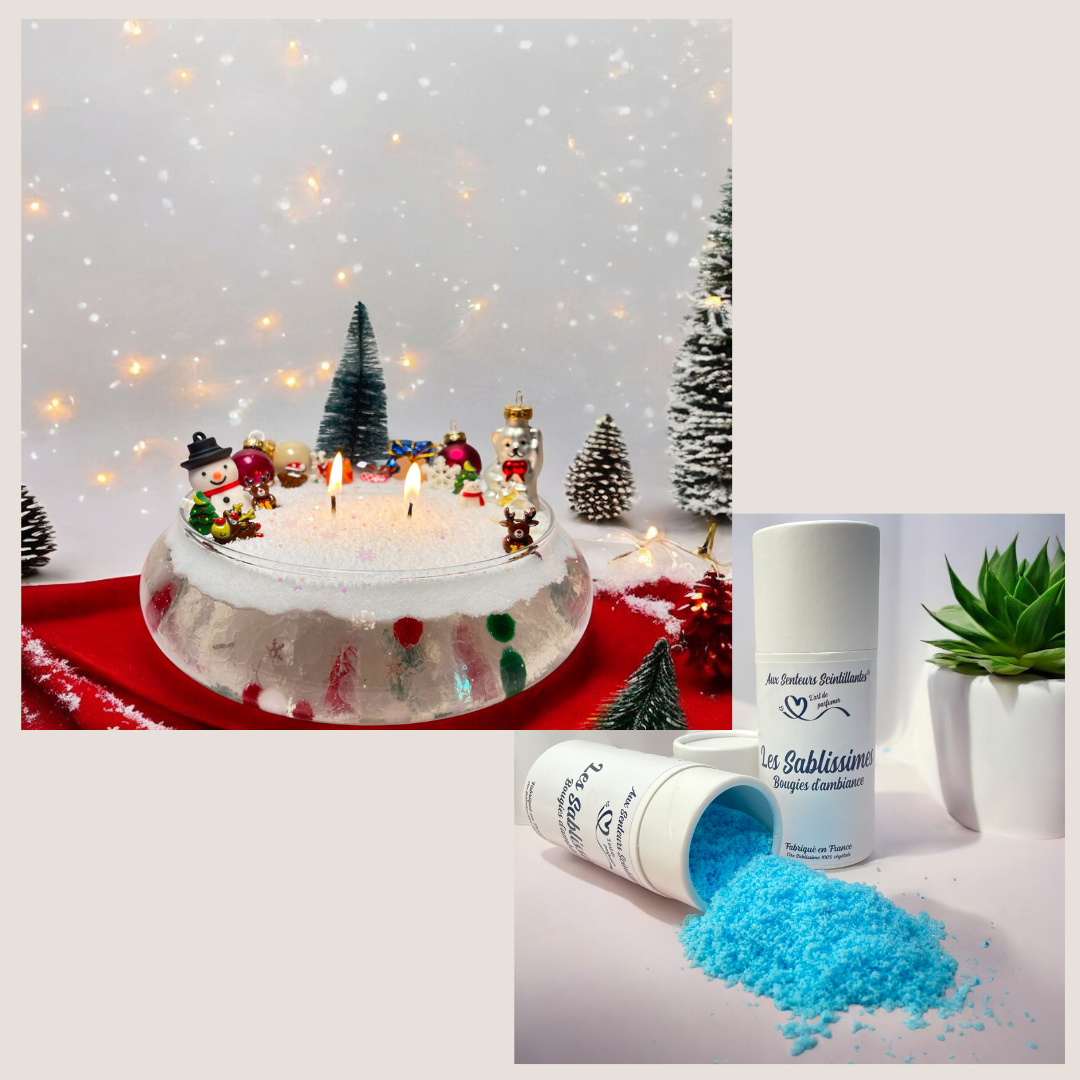 Coffret Bougie Sablissime Perles d'Eau DIY avec Décorations d'hiver