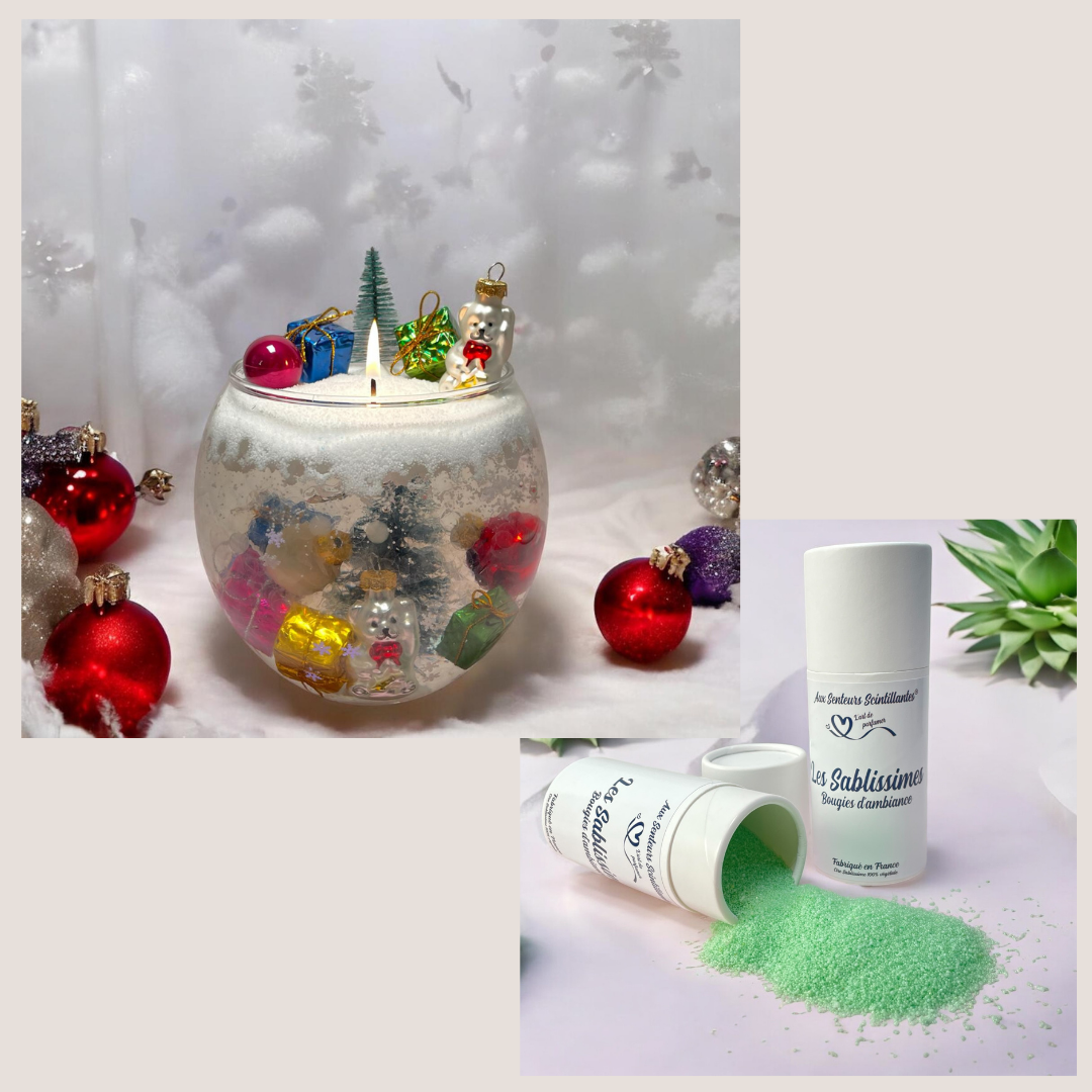 Coffret Bougie Sablissime Perles d'Eau DIY avec Décorations d'hiver