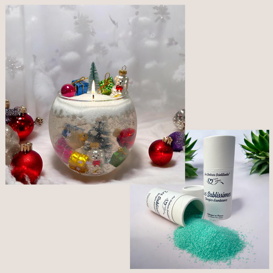 Coffret Bougie Sablissime Perles d'Eau DIY avec Décorations d'hiver