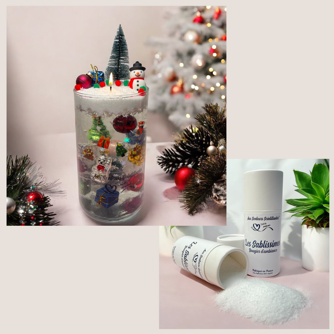 Coffret Bougie Sablissime Perles d'Eau DIY avec Décorations d'hiver